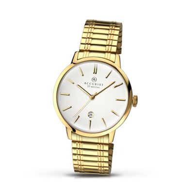 Men's gold plated expander bracelet watch 7098.01